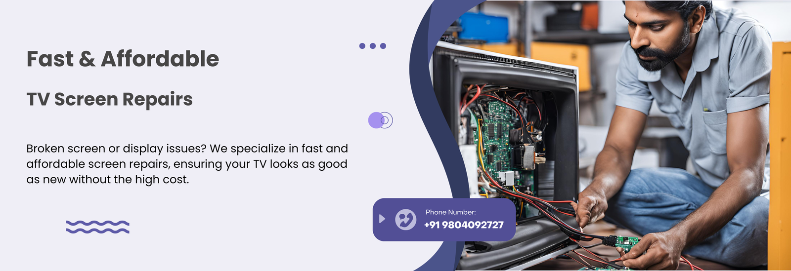 Expert TV repair services - LG, Samsung, IFB, and more.